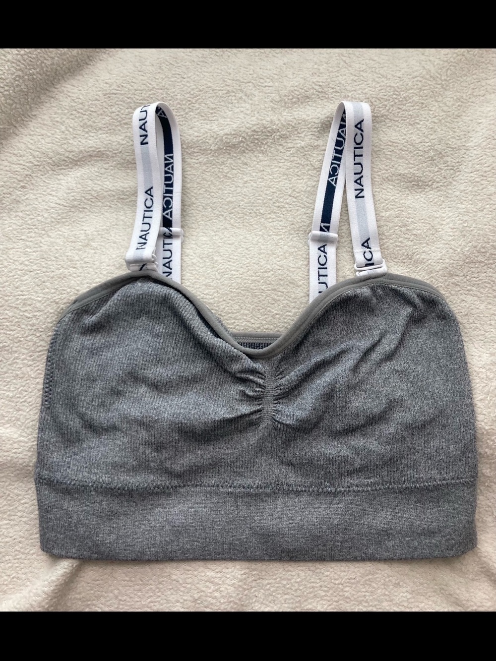 New Nautica Intimates Gray Seamless Bralette 1X NWOT